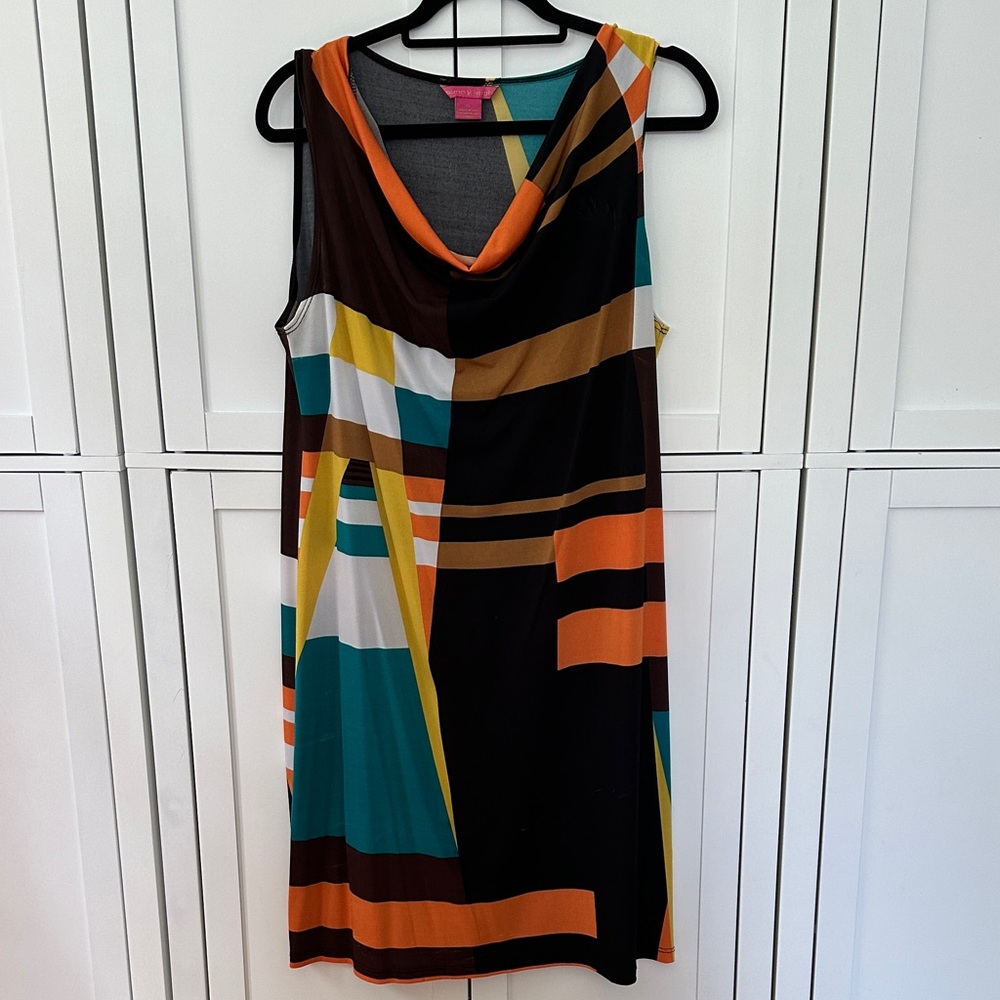 Sunny Leigh Colorful Geometric Midi Dress